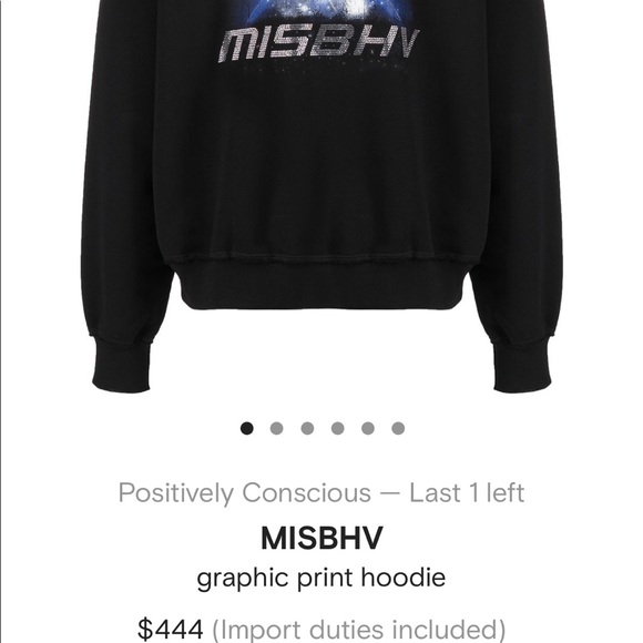 MISBHV Rhinestone Graphic Print Hoodie - Picture 5 of 6